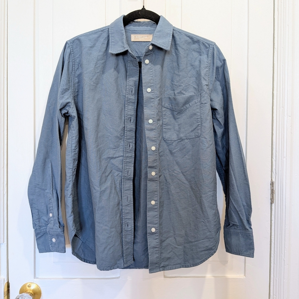 Everlane Organic Cotton Blue Button-Up Shirt | Size 2